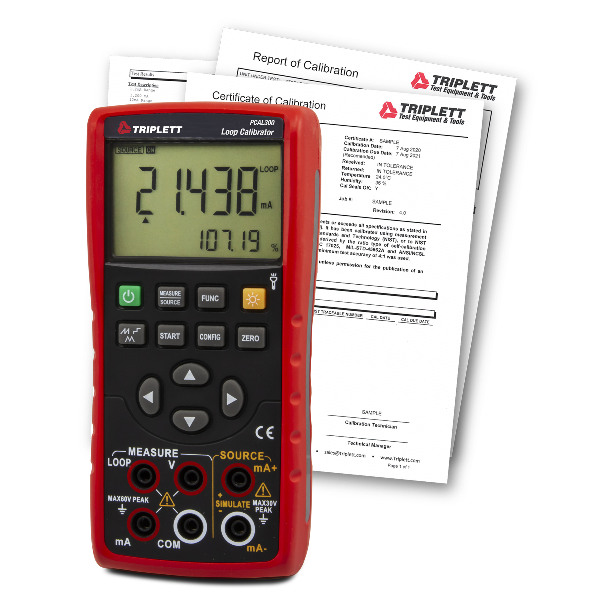 Triplett PCAL300-NIST Loop Process Calibrator with Certificate of Traceability to N.I.S.T.
